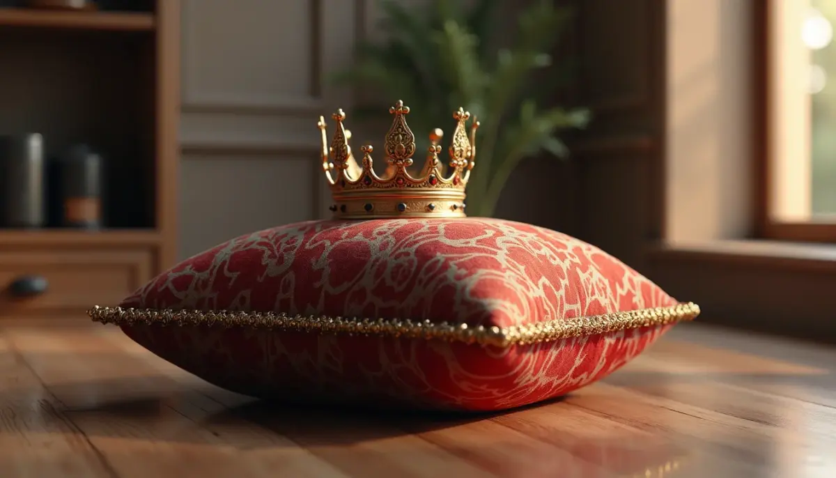 Centro de Mesa Almofada com Coroa: Crie um Toque Real Centro de Mesa Almofada com Coroa: Crie um Toque Real