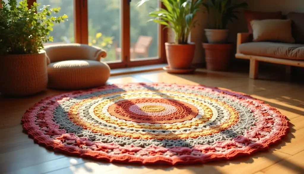 Tapete redondo de croche grande: o segredo para um lar aconchegante [Passo a Passo]