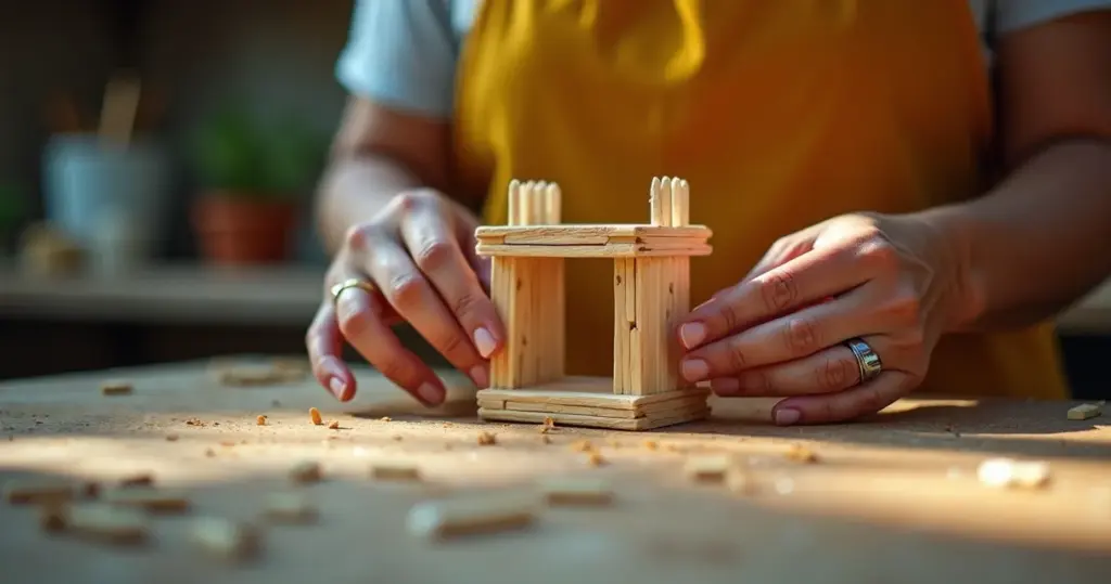 Artesanato de palito de picolé que suporta até 2kg e dura anos Artesanato de palito de picolé que suporta até 2kg e dura anos