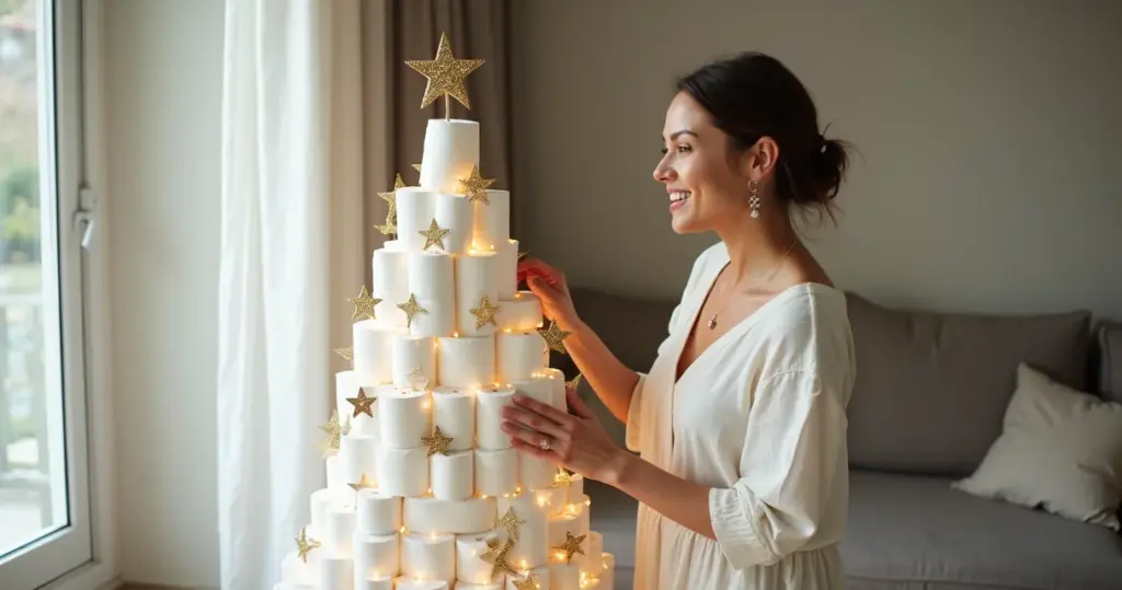 Árvore de Natal com Papel Higiênico: Decoração Única por Menos de R$20