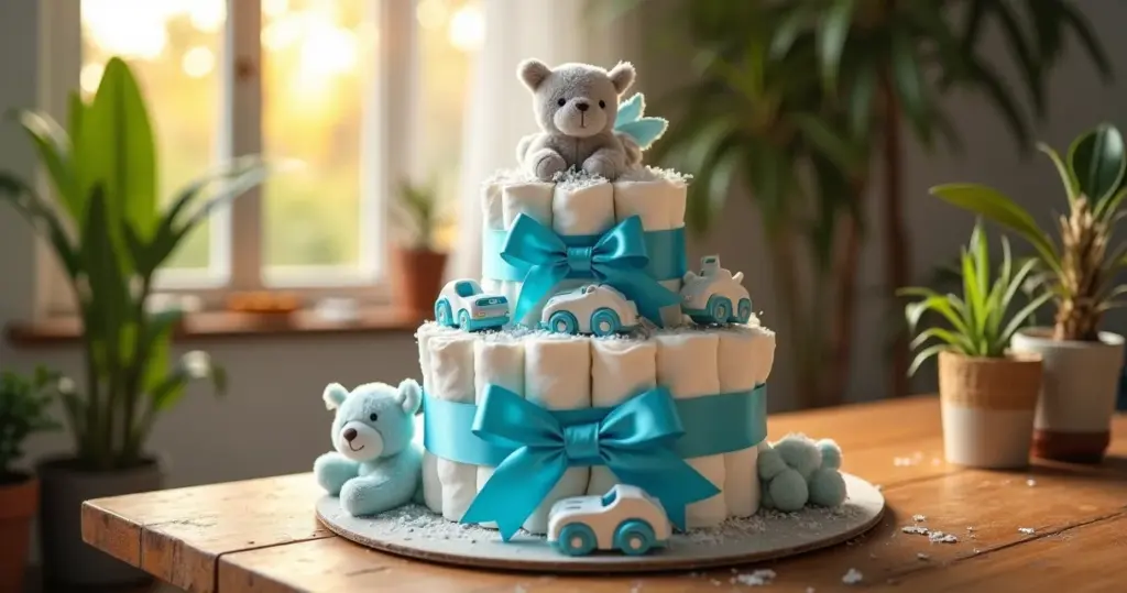 23 Ideias de Bolo de Fraldas de Menino que Vão Encantar o Chá de Bebê