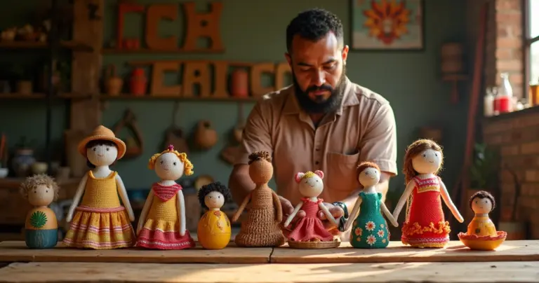 7 Bonequinhos Artesanais: Do Palito ao Crochê com Dicas de Oficina 7 Bonequinhos Artesanais: Do Palito ao Crochê com Dicas de Oficina