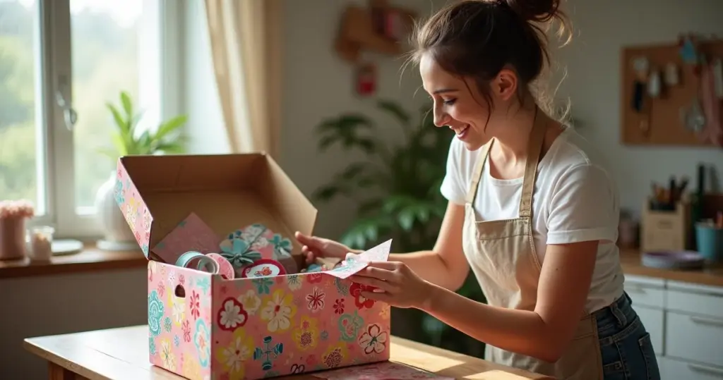 Caixa de sapato enfeitada com EVA: transforme lixo em organização com charme