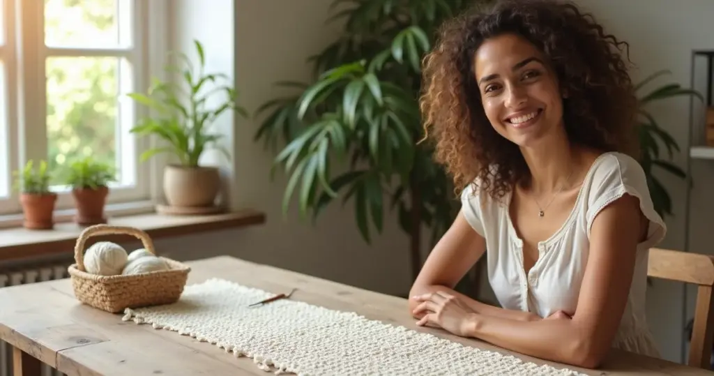 Faça um caminho de mesa de crochê simples e econômico em 4 horas