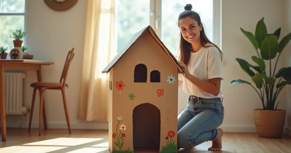 Casa Feita de Papelão: Transforme Caixas em Brinquedo em 4 Horas