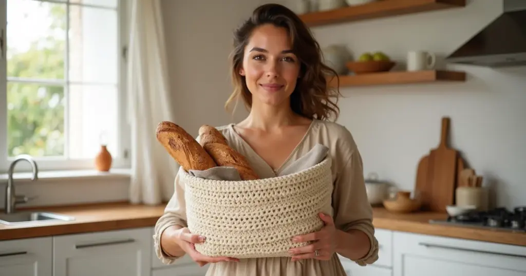 Faça uma cesta de pão de crochê que vai impressionar seus convidados