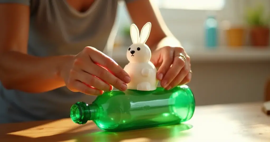 Coelho em eva com garrafa pet: como fazer por menos de R$5 e durar anos