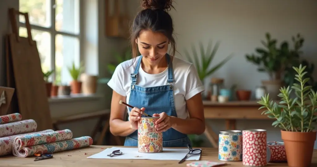 Como encapar latas com tecido e transformar lixo em luxo decorativo