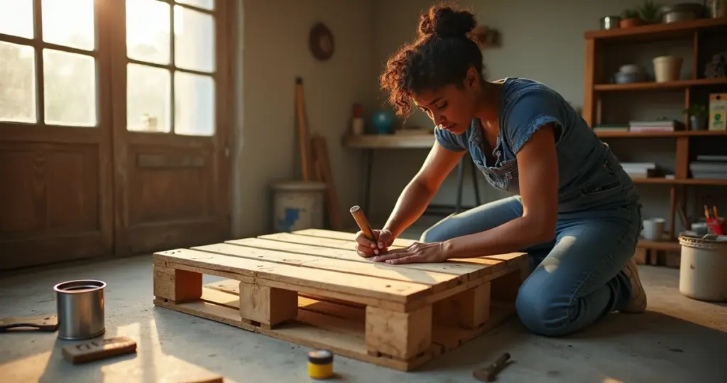 Como fazer mesa de pallet passo a passo gastando só R$ 50