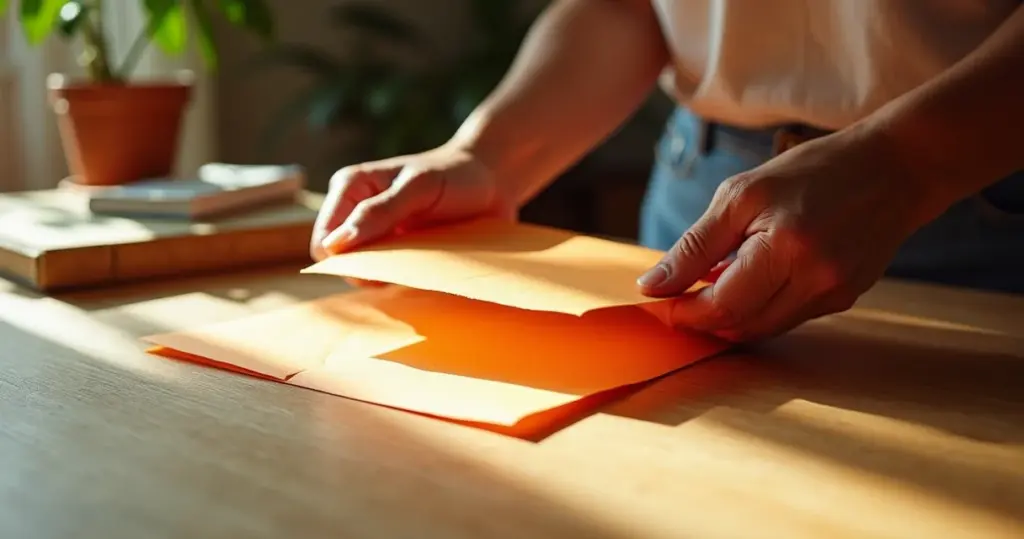 Como fazer um envelope de papel que diz 'eu me importei' antes de abrir