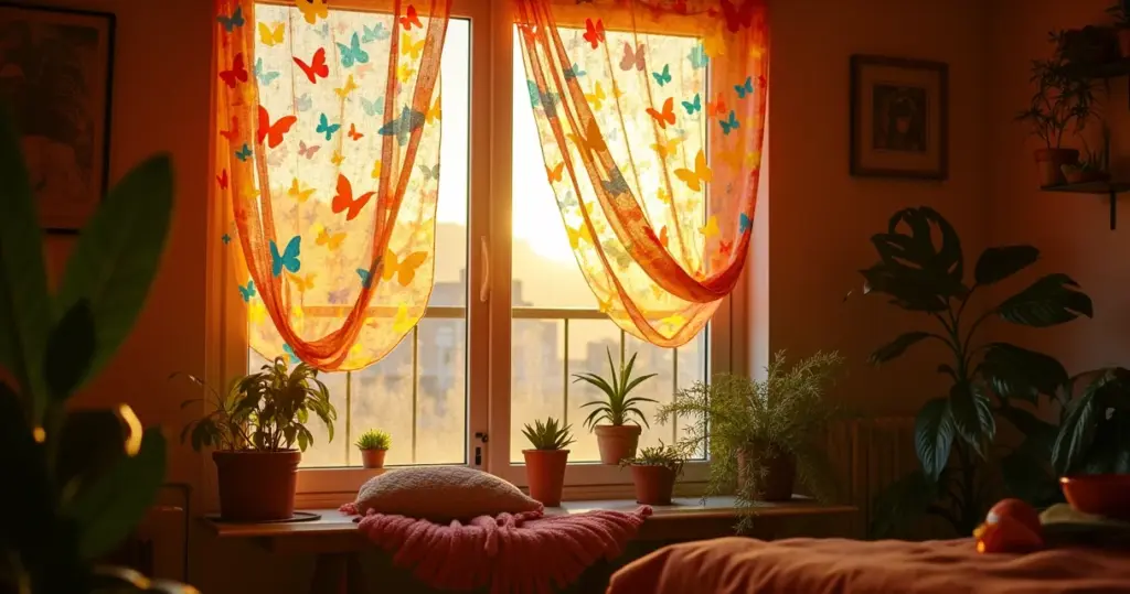 Cortina de borboleta de papel: decoração mágica por menos de R$50