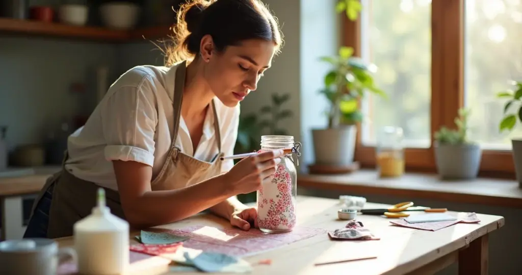 Decoupage em pote de vidro passo a passo: transforme lixo em luxo por menos de R$15