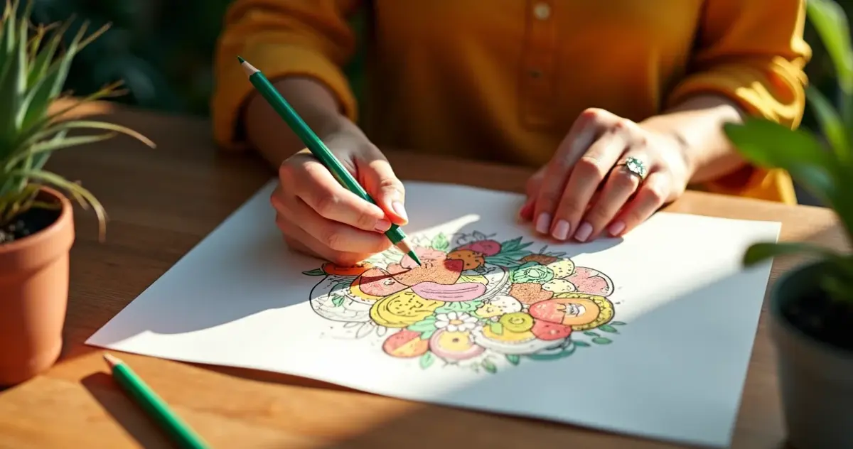 4 Estilos + 5 Técnicas: Desenho de Comida para Colorir que Revela Você