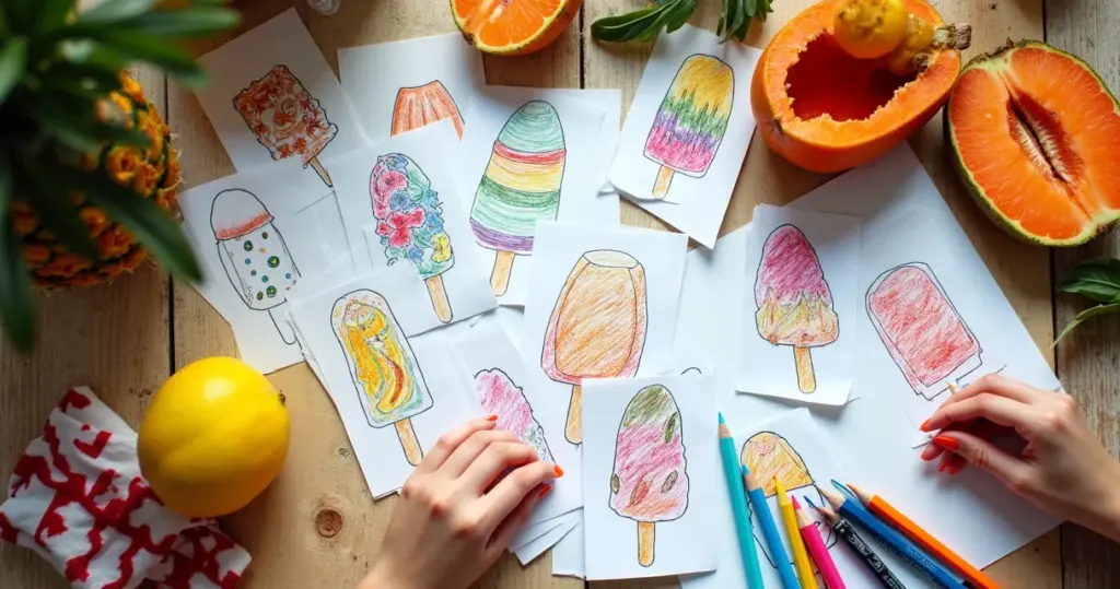 27 Ideias de Desenho de Picolé para Colorir que Desenvolvem Criatividade