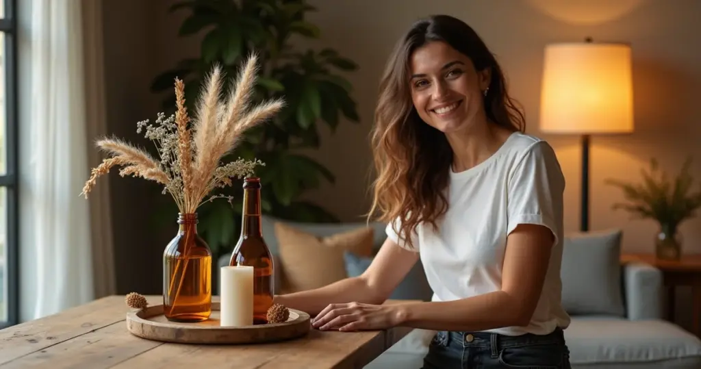 Enfeite de mesa feito com garrafa de cerveja: transforme lixo em luxo por menos de R$5