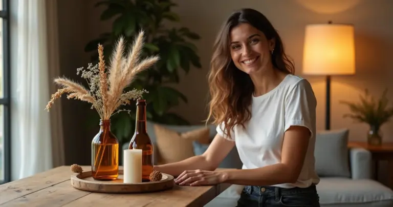 Enfeite de mesa feito com garrafa de cerveja: transforme lixo em luxo por menos de R$5