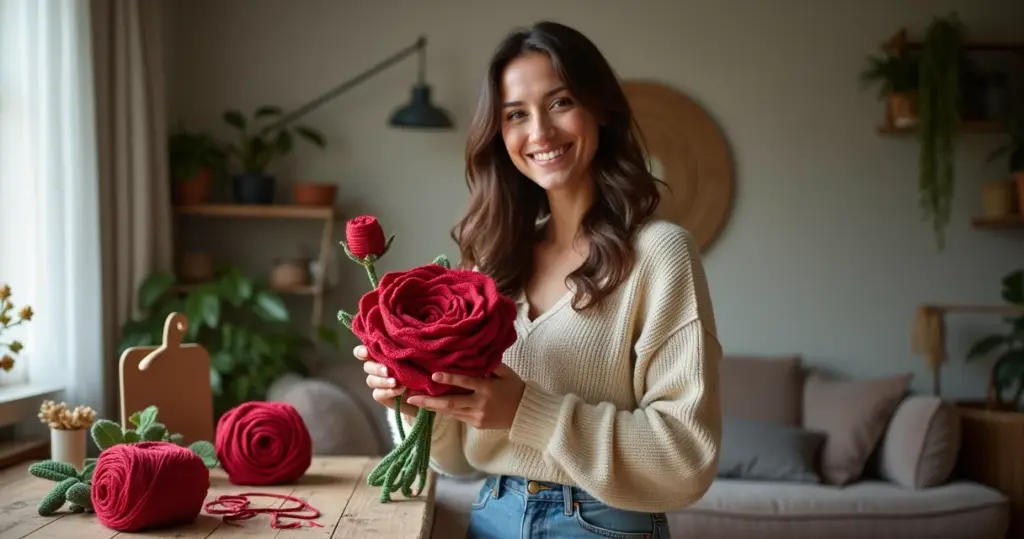 Fazer Rosa de Crochê: Método Enrolado para Iniciantes em 1 Hora