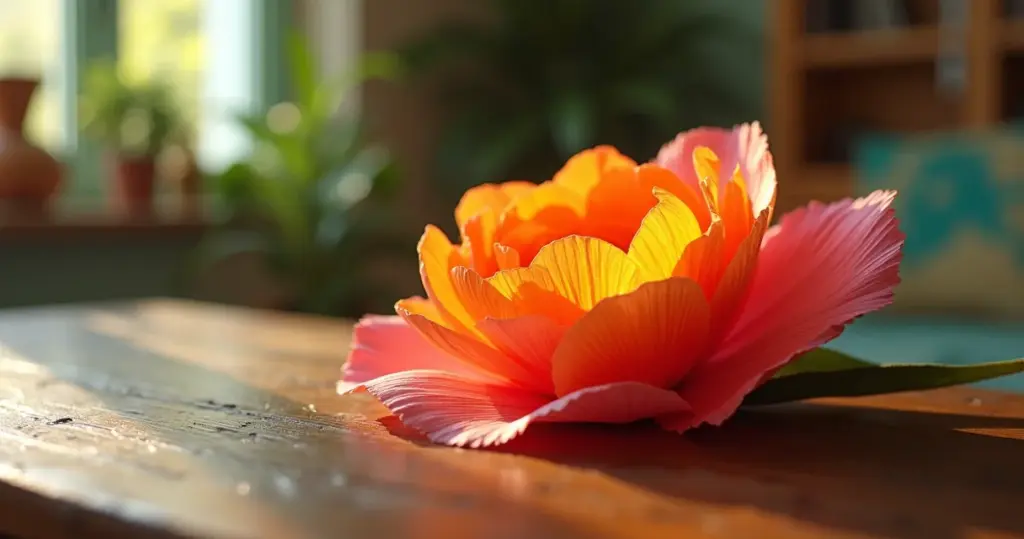 Flor de papel crepe em 5 minutos: transforme sua decoração agora