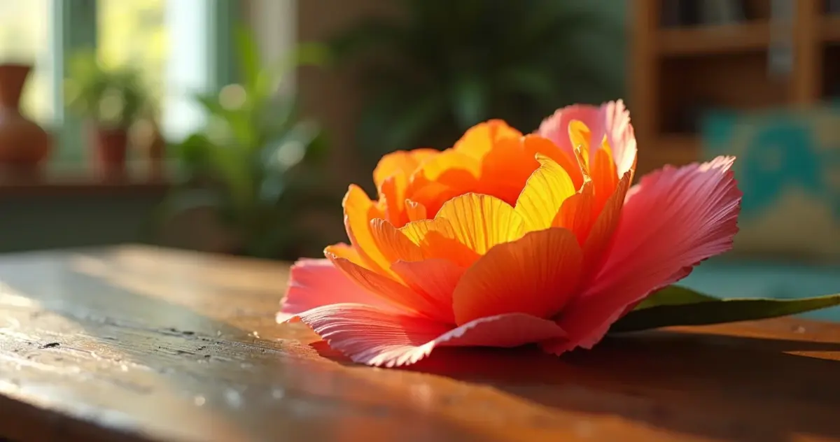 Flor de papel crepe em 5 minutos: transforme sua decoração agora
