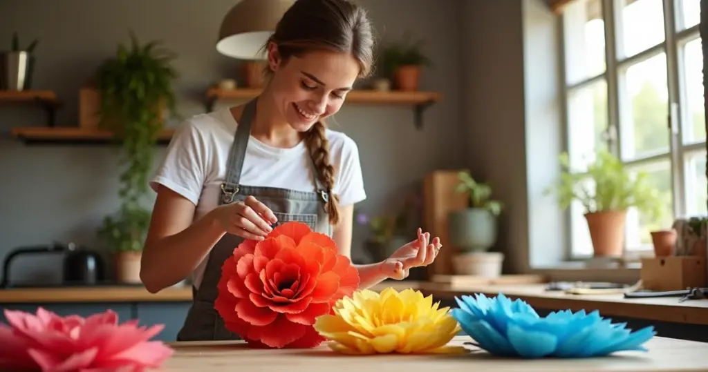 Flor de papel para festa junina passo a passo: decoração profissional por menos de R$2