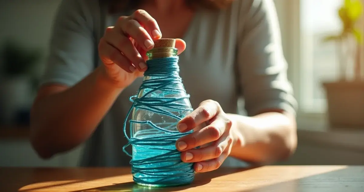 Garrafas decoradas com barbante azul: a peça que custa R$ 5 e vale R$ 80 na decoração Garrafas decoradas com barbante azul: a peça que custa R$ 5 e vale R$ 80 na decoração