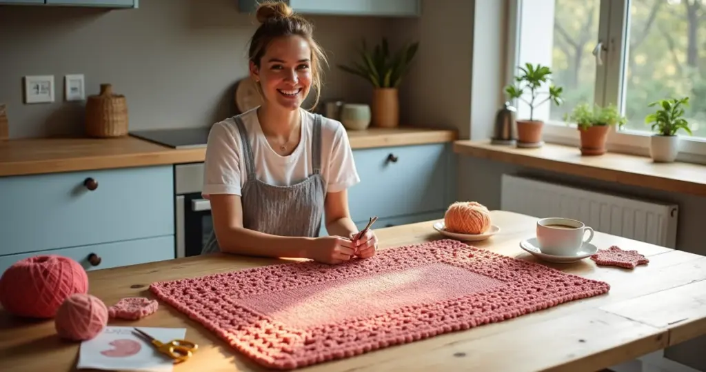 Jogo de tapete para cozinha de croche passo a passo: faça em 20h por menos de R$ 120