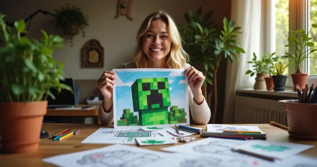 12 Ideias de Minecraft para Colorir que Transformam Blocos em Arte