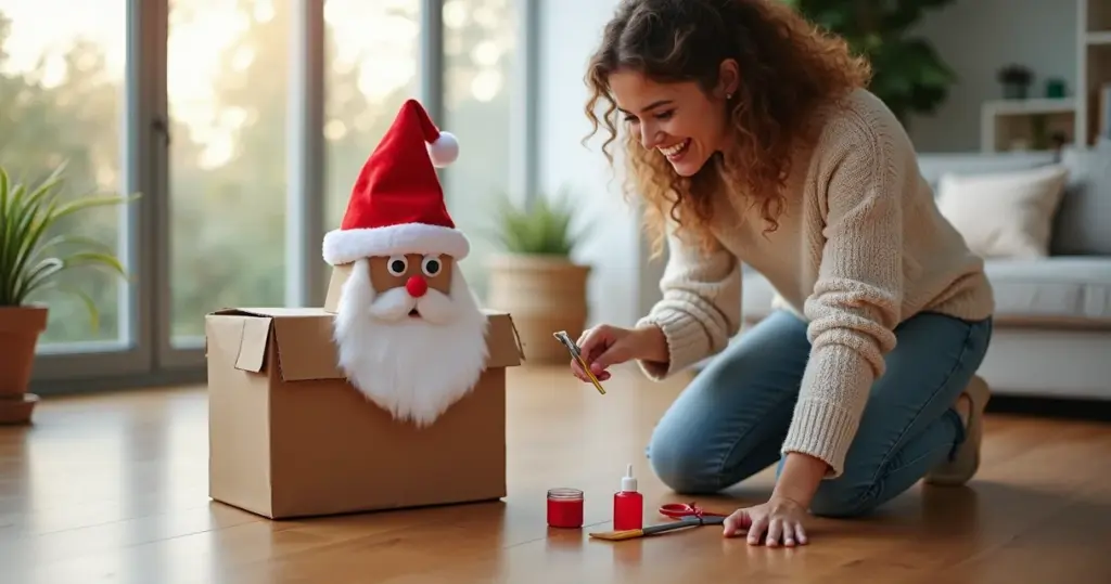 Papai Noel de caixa de papelão: decoração que encanta e custa menos de R$50