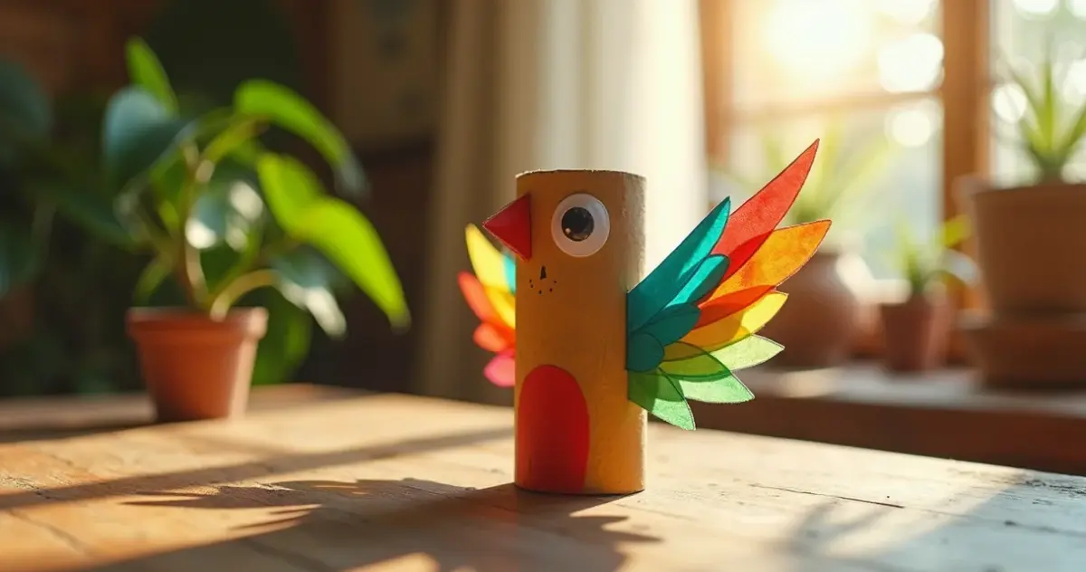 Passarinho feito com rolo de papel higienico: faça em 30 min e encante