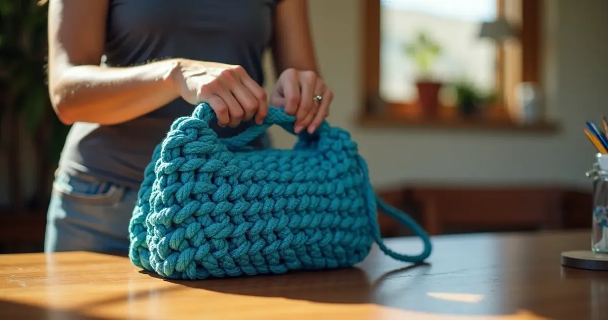 Receita de bolsa de crochê com fio náutico que não amassa nunca