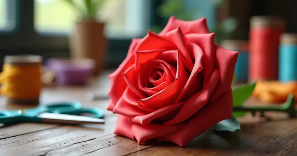 Rosa de fita de cetim passo a passo: presente emocional por menos de R$10