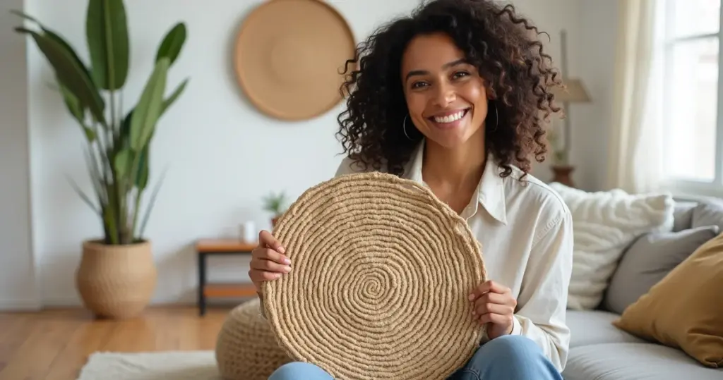 Tapete de crochê de barbante cru: faça o seu em 7 passos (sem enrolação!)