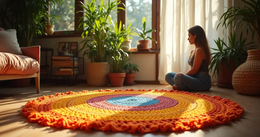 21 Ideias de Tapete de Croche Duas Cores que Transformam sua Casa