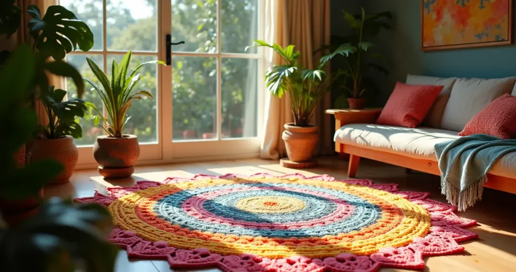 12 Ideias de Tapete Redondo Croche Gráfico que Vão Revoltar Sua Casa