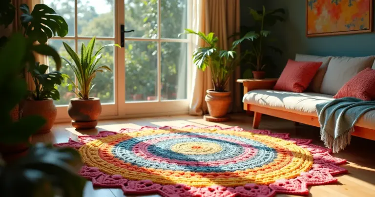 12 Ideias de Tapete Redondo Croche Gráfico que Vão Revoltar Sua Casa