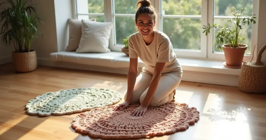 12 Ideias de Tapetes de Croche com Flores Oval que Vão Transformar Sua Casa