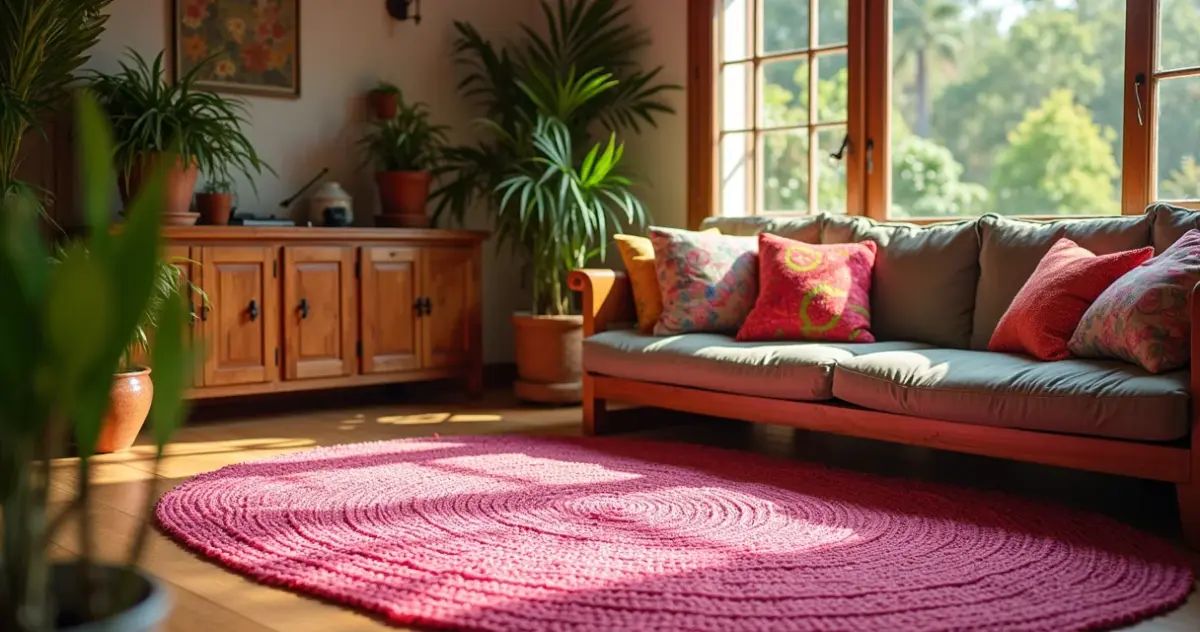 9 Ideias de Tapetes de Crochê Rosa Que Vão Transformar Sua Casa