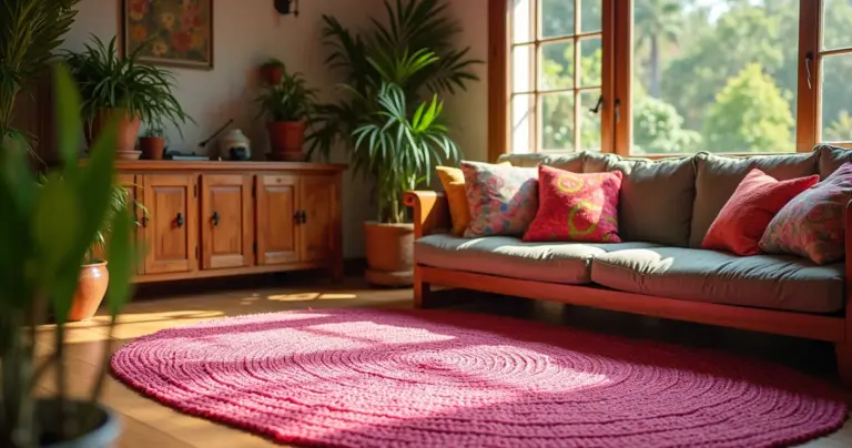 9 Ideias de Tapetes de Crochê Rosa Que Vão Transformar Sua Casa
