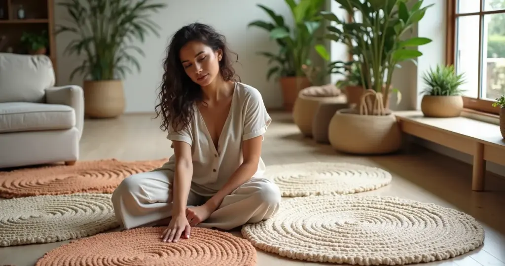 22 Ideias de Tapetes Redondos de Croche para Sala que Vão Mudar Seu Canto