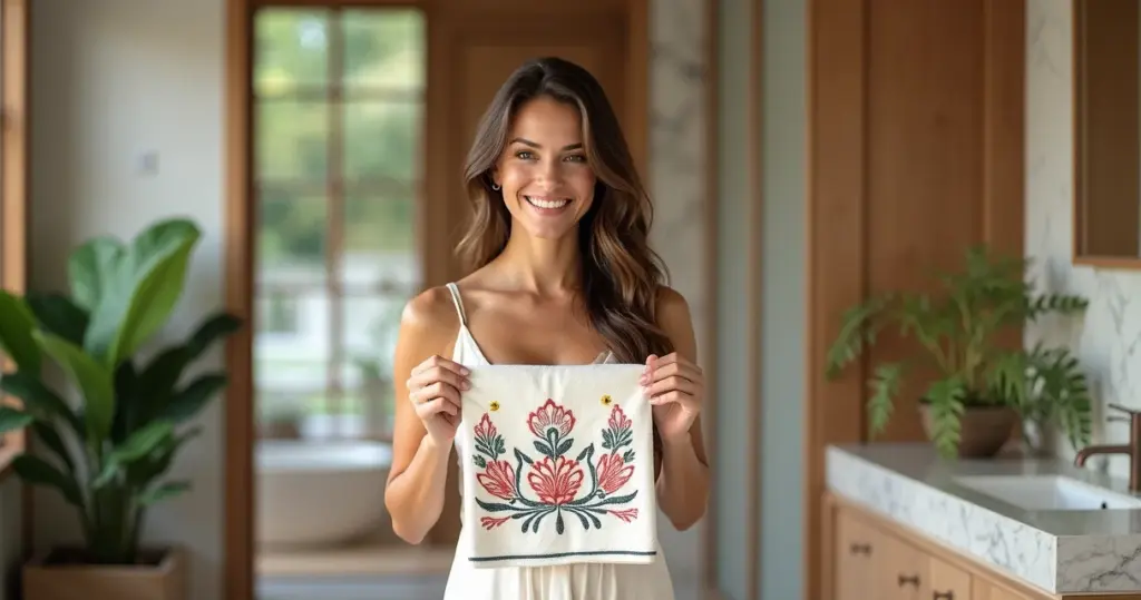 17 Ideias de Toalha de Mão Bordada que Transformam seu Banheiro