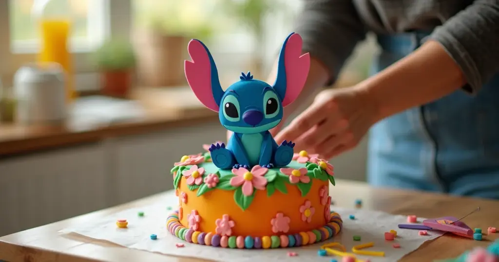 Topo de bolo Stitch que custa menos de R$20 e parece biscuit