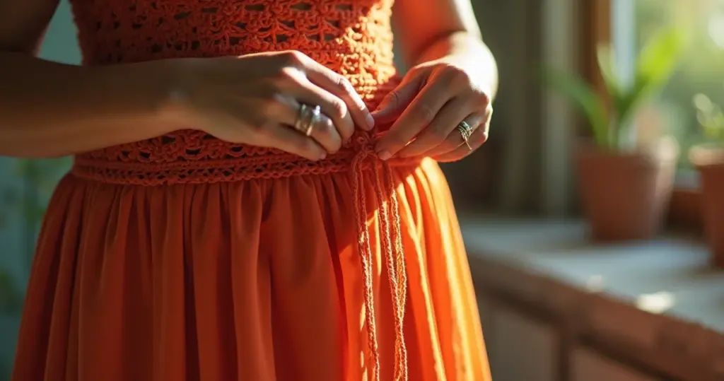 Vestidos de crochê passo a passo: o truque da cintura que ninguém te conta