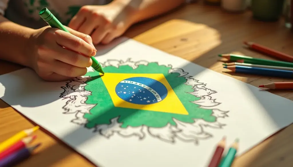 Bandeira do Brasil para Colorir Educação Infantil: Desenhos Grátis e Atividades Lúdicas