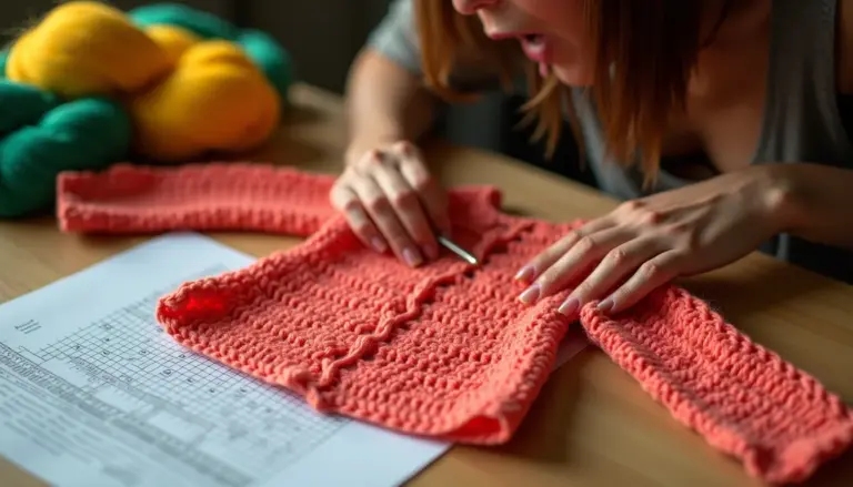 Cardigan de crochê com gráfico: o erro que faz a peça ficar torta