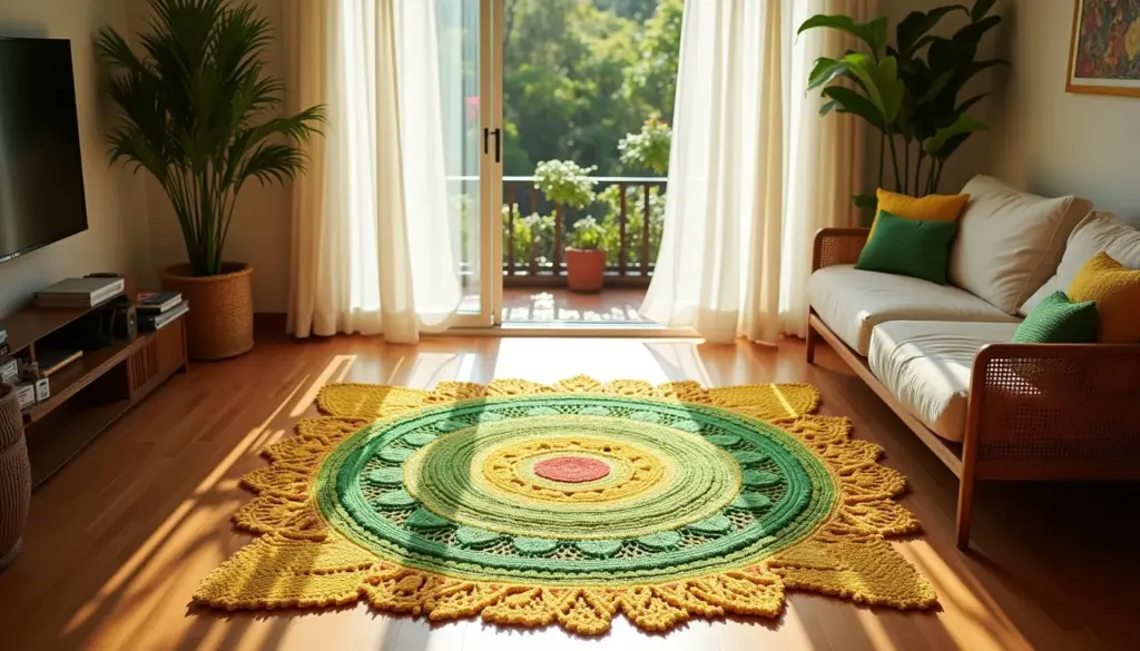 60 ideias de gráfico de tapete de crochê para sala que encaixam no seu espaço