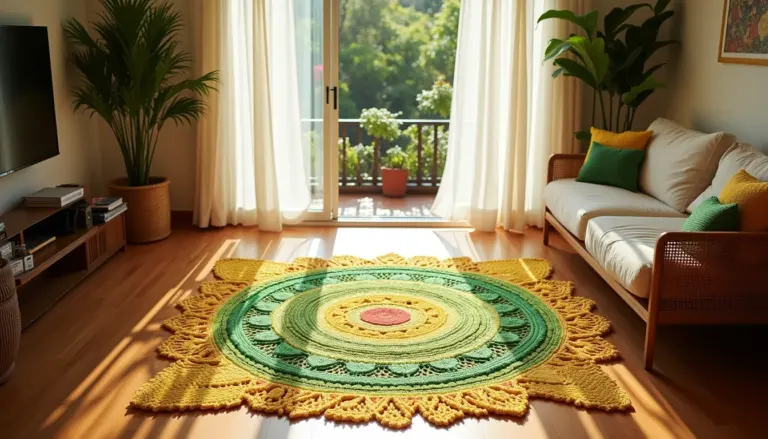 60 ideias de gráfico de tapete de crochê para sala que encaixam no seu espaço