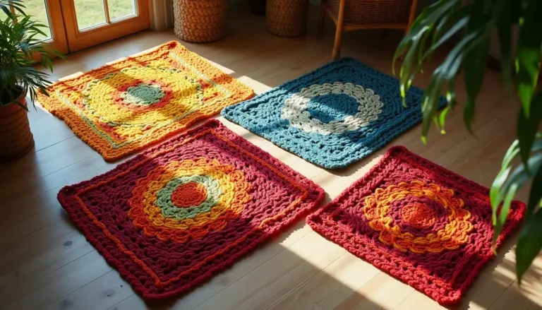 57 Gráficos de Tapete de Crochê Quadrado para Inspirar Seu Próximo Projeto