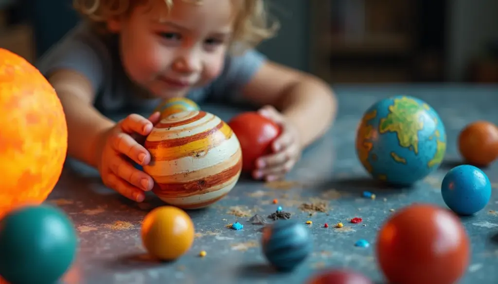 Maquete sistema solar com material reciclado que ninguém acredita ser reciclável