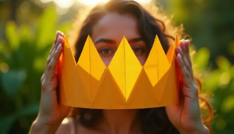 Molde de Coroa Simples: Truque do Papel Dobrado Sem Impressora