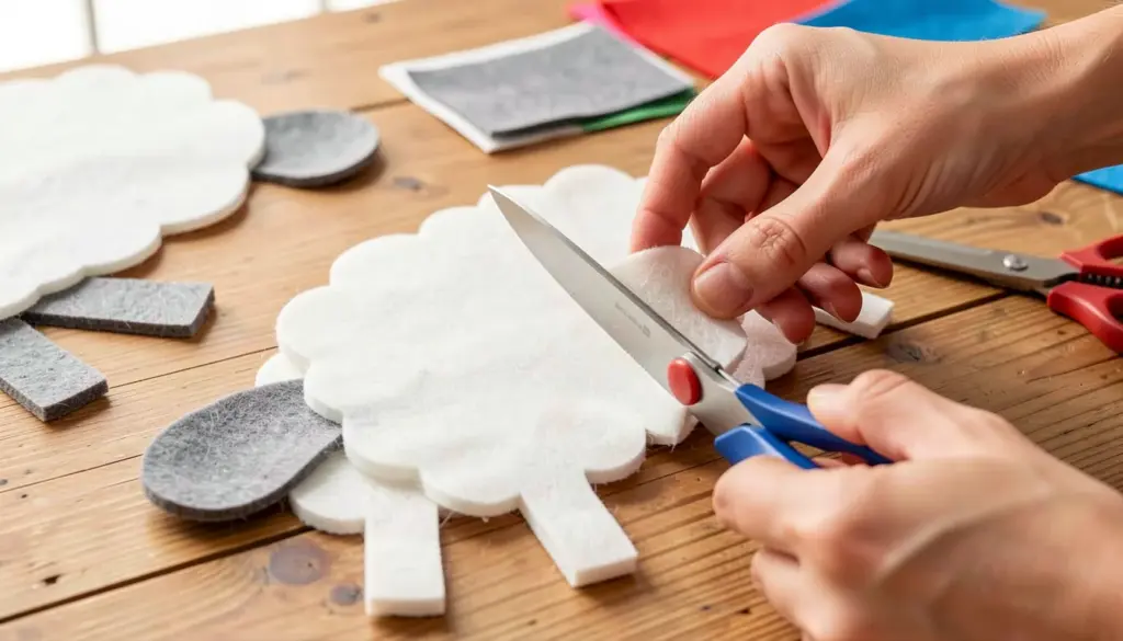 Molde de Ovelhinha de Feltro para Imprimir Grátis com Dicas de Montagem